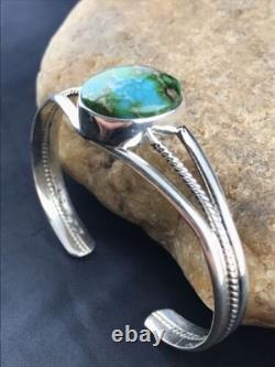 Native American Navajo Turquoise Bracelet Sterling Silver Handmade 4549
