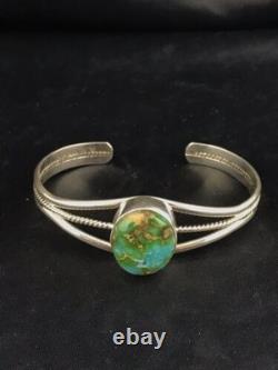Native American Navajo Turquoise Bracelet Sterling Silver Handmade 4549