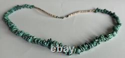 Native American Navajo Turquoise Dead Pawn Heishe Necklace 27 in. Nuggets 20mm