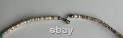 Native American Navajo Turquoise Dead Pawn Heishe Necklace 27 in. Nuggets 20mm