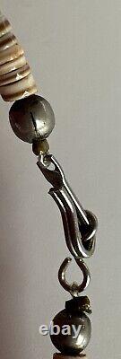 Native American Navajo Turquoise Dead Pawn Heishe Necklace 27 in. Nuggets 20mm