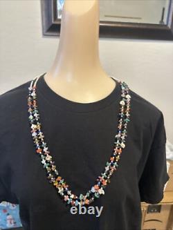 Native American Navajo Turquoise Heishi Beaded 2 Strand Necklace