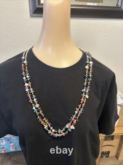 Native American Navajo Turquoise Heishi Beaded 2 Strand Necklace