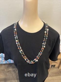 Native American Navajo Turquoise Heishi Beaded 2 Strand Necklace