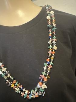Native American Navajo Turquoise Heishi Beaded 2 Strand Necklace