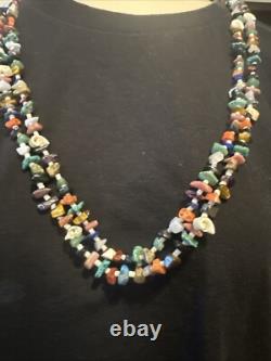 Native American Navajo Turquoise Heishi Beaded 2 Strand Necklace