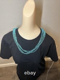 Native American Navajo Turquoise Heishi Beaded 4 Strand Necklace