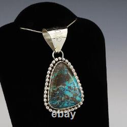 Native American Navajo Turquoise Pendant By Leonard & Raquel Hurley