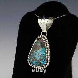 Native American Navajo Turquoise Pendant By Leonard & Raquel Hurley