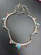 Native American Navajo Turquoise & Sterling Cast Panel Necklace 63grms