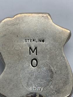 Native American Navajo Turquoise Sterling Silver 925 Pendant Stamped MO