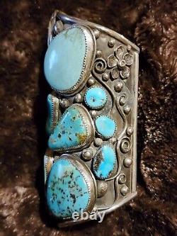 Native American Navajo Turquoise Sterling Silver Cuff