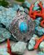 Native American Navajo Turquoise Sterling Silver Pendant