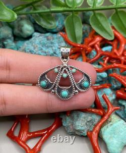 Native American Navajo Turquoise Sterling Silver Pendant