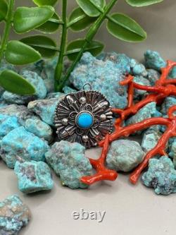 Native American Navajo Turquoise Sterling Silver Pendant