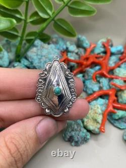 Native American Navajo Turquoise Sterling Silver Pendant