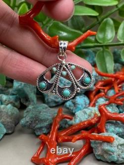 Native American Navajo Turquoise Sterling Silver Pendant