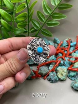 Native American Navajo Turquoise Sterling Silver Pendant