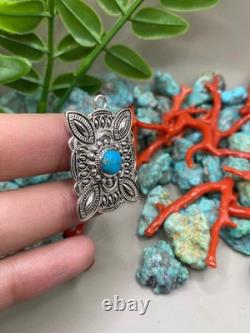 Native American Navajo Turquoise Sterling Silver Pendant