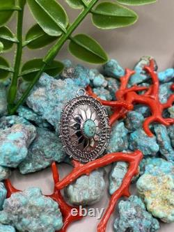 Native American Navajo Turquoise Sterling Silver Pendant