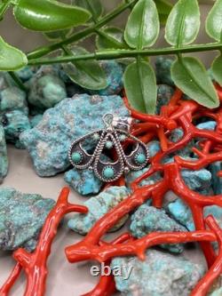 Native American Navajo Turquoise Sterling Silver Pendant