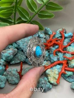 Native American Navajo Turquoise Sterling Silver Pendant