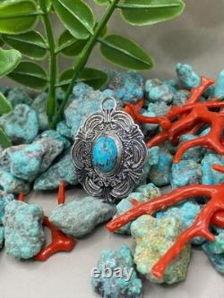 Native American Navajo Turquoise Sterling Silver Pendant