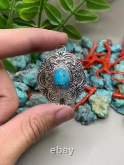Native American Navajo Turquoise Sterling Silver Pendant