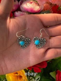 Native American Navajo Turquoise Sterling Silver earing jewelry