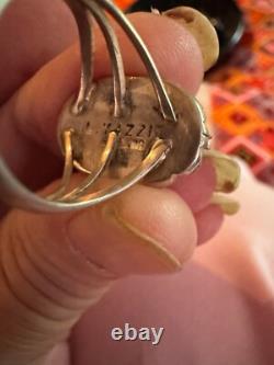 Native American Navajo Turquoise and Sterling Ring signed L Yazzie