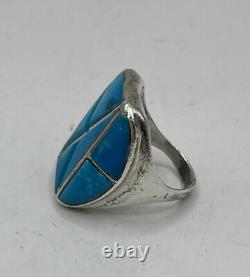 Native American Navajo Turquoise and Sterling Silver Ring Size 5