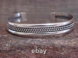Native American Navajo Twisted Sterling Silver Bracelet by Elaine Tahe