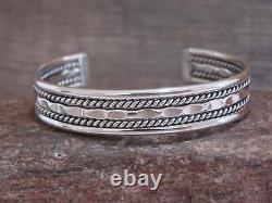 Native American Navajo Twisted Sterling Silver Bracelet by Elaine Tahe