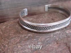 Native American Navajo Twisted Sterling Silver Bracelet by Elaine Tahe