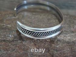 Native American Navajo Twisted Sterling Silver Bracelet by Elaine Tahe