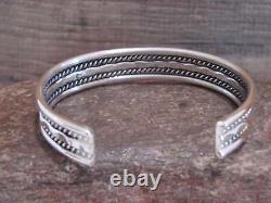 Native American Navajo Twisted Sterling Silver Bracelet by Elaine Tahe