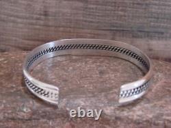 Native American Navajo Twisted Sterling Silver Bracelet by Elaine Tahe