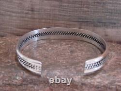 Native American Navajo Twisted Sterling Silver Bracelet by Elaine Tahe