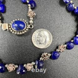 Native American Navajo VTG Lapis Lazuli 925 Silver 16 Choker Necklace 28.3g