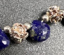 Native American Navajo VTG Lapis Lazuli 925 Silver 16 Choker Necklace 28.3g