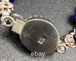 Native American Navajo VTG Lapis Lazuli 925 Silver 16 Choker Necklace 28.3g
