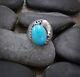 Native American Navajo Vintage Turquoise Sterling Silver Men's Ring Size 13