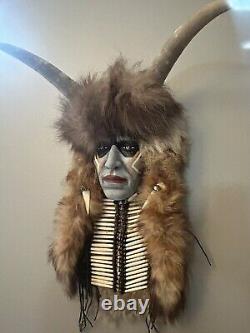 Native American Navajo Warrior Large Spirit Mask Wall Hanging Unsigned