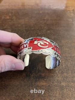 Native American Navajo Women Or Small Wrist Bracelet Kansas City Chiefs Cuff #A