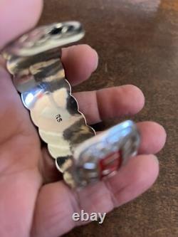 Native American Navajo Women Or Small Wrist Bracelet Kansas City Chiefs Cuff #A
