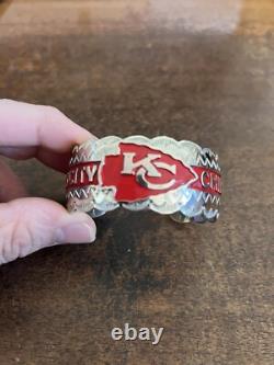 Native American Navajo Women Or Small Wrist Bracelet Kansas City Chiefs Cuff #A