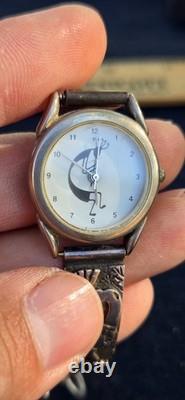 Native American Navajo Women's 925 Sterling Silver Kokopelli Flute Player Watch