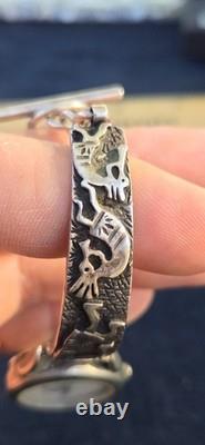 Native American Navajo Women's 925 Sterling Silver Kokopelli Flute Player Watch