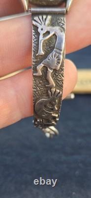 Native American Navajo Women's 925 Sterling Silver Kokopelli Flute Player Watch
