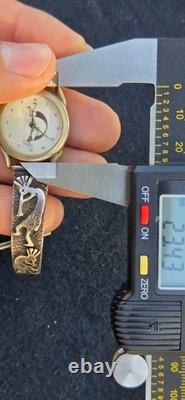 Native American Navajo Women's 925 Sterling Silver Kokopelli Flute Player Watch